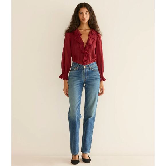 Doen Denim - B44 DOEN Diana High Rise Straight Jeans 26 Villefort Organic Cotton Button Fly